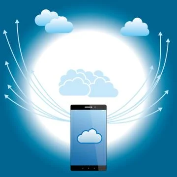Cloud computing and networking design concept.Mobile Internet. イラスト素材