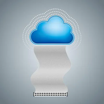 Cloud computing and networking design concept, Data sharing concept design. Stock Illustration