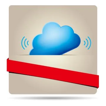 Cloud computing and networking design concept, Brown envelope design. Stock Illustration