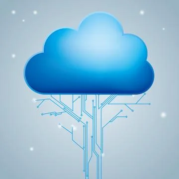 Cloud computing and networking design concept, Circuit board concept. 스톡 일러스트