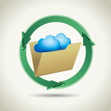 Cloud computing and networking design concept, Data sharing concept design. イラスト素材