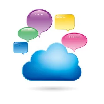 Cloud computing and networking design concept 스톡 일러스트