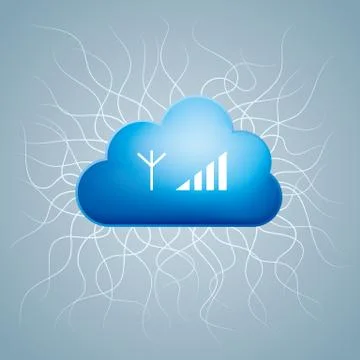 Cloud computing and networking design concept Stock Illustration