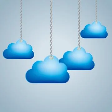 Cloud computing and networking design concept Stock Illustration
