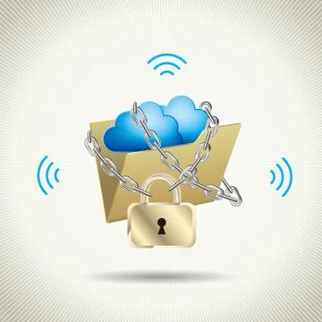 Cloud computing and networking design concept Stock Illustration