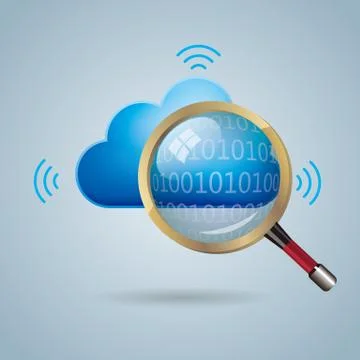 Cloud computing and networking design concept, Data sharing concept design. Stock Illustration