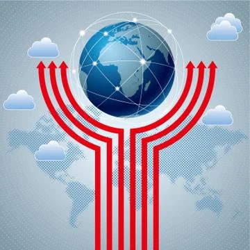 Cloud computing and networking design concept Stock Illustration