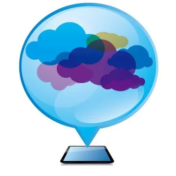 Cloud computing and networking design concept Illustrazione stock