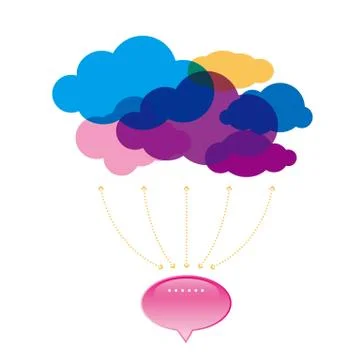 Cloud computing and networking design concept Stock Illustration