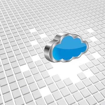 Cloud computing and networking design concept Stock Illustration