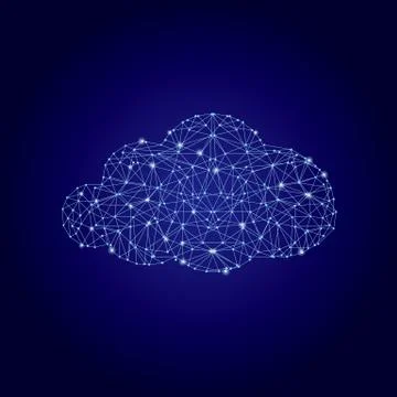 Cloud computing and networking design concept. Stockillustratie