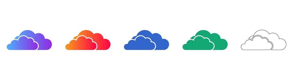 Cloud Computing and Networking Icon Set Stock Illustration