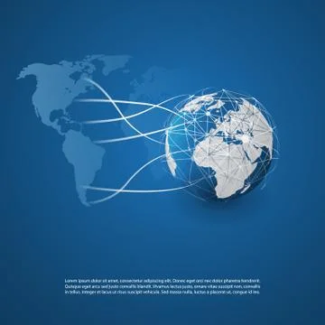 Cloud Computing and Networks Concept with Earth Globe and World Map 스톡 일러스트