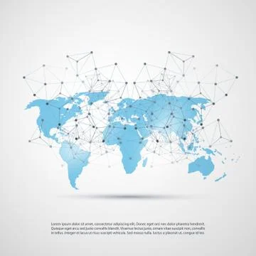 Cloud Computing and Networks Concept with World Map イラスト素材
