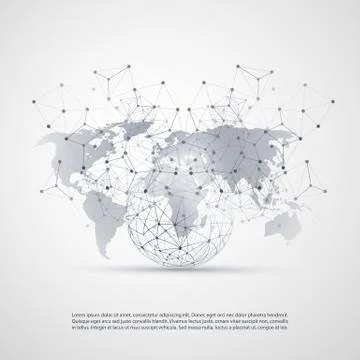 Cloud Computing and Networks Concept with World Map Stockillustratie
