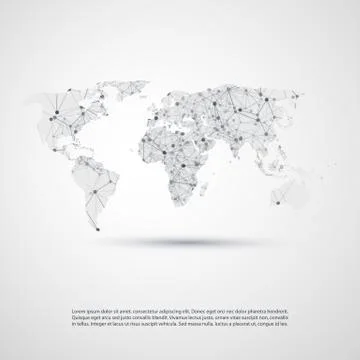 Cloud Computing and Networks Concept with World Map Illustrazione stock