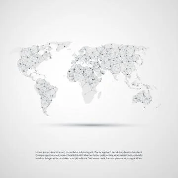 Cloud Computing and Networks Concept with World Map Stock Illustration