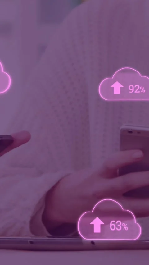 Cloud computing and numbers increasing 4k Stock Footage 324023501