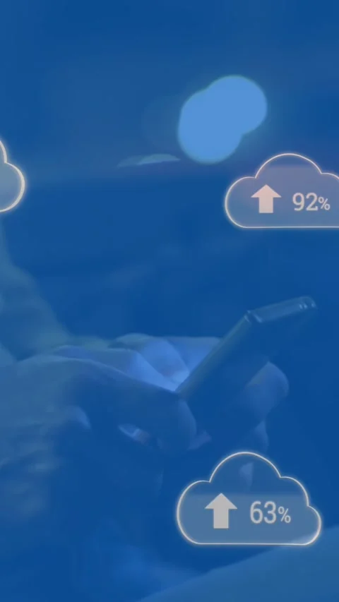 Cloud computing and numbers increasing 4k Stock Footage 324023520