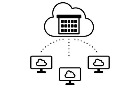 Cloud computing and online service delivery line icon with internet symbol .. イラスト素材
