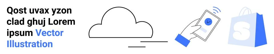 Cloud Computing and Online Shopping with Mobile Payment Integration 스톡 일러스트