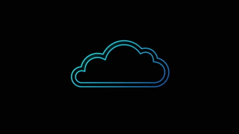 Cloud computing and online storage symbol loop concept Video stock 196910866