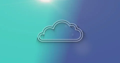 Cloud computing and online storage symbol 3d with shadow Stock Footage 196910924