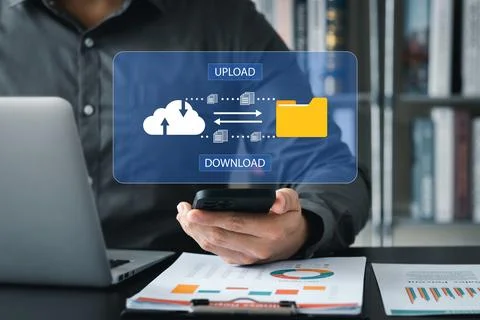 Cloud computing and online storage technologies, cloud computing and commun.. Fotos Stock