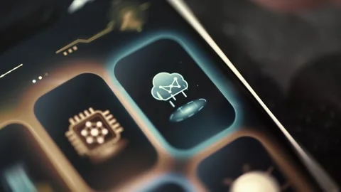 Cloud Computing and Processor Apps Connected by Data 動画素材 341866382