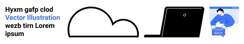 Cloud Computing and Remote Work Solutions with Modern Technology in Digital E 스톡 일러스트