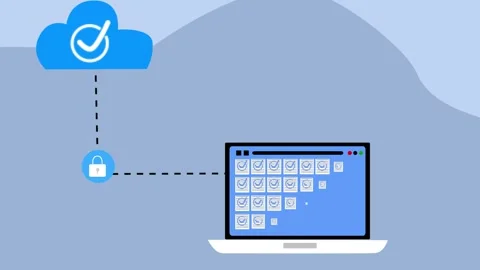 Cloud Computing and Secure Data Transfer Animation Stock Footage 315187456