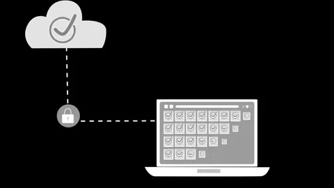 Cloud Computing and Secure Data Transfer Animation Stock Footage 315187462