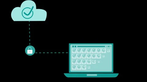 Cloud Computing and Secure Data Transfer Animation Stock Footage 315187479