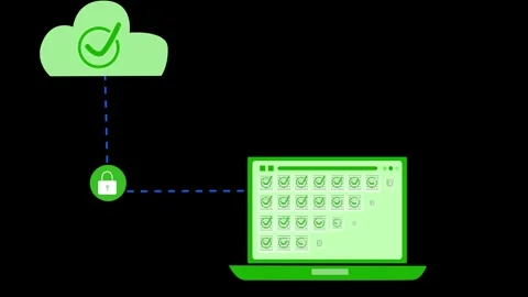 Cloud Computing and Secure Data Transfer Animation Stock Footage 315187482