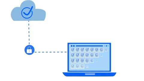 Cloud Computing and Secure Data Transfer Animation Stock Footage 315187487