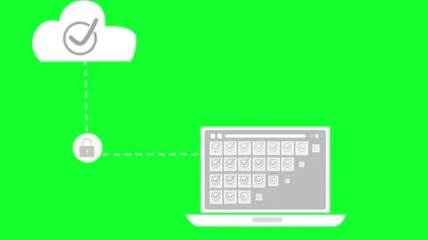 Cloud Computing and Secure Data Transfer Animation Stock Footage 315187524