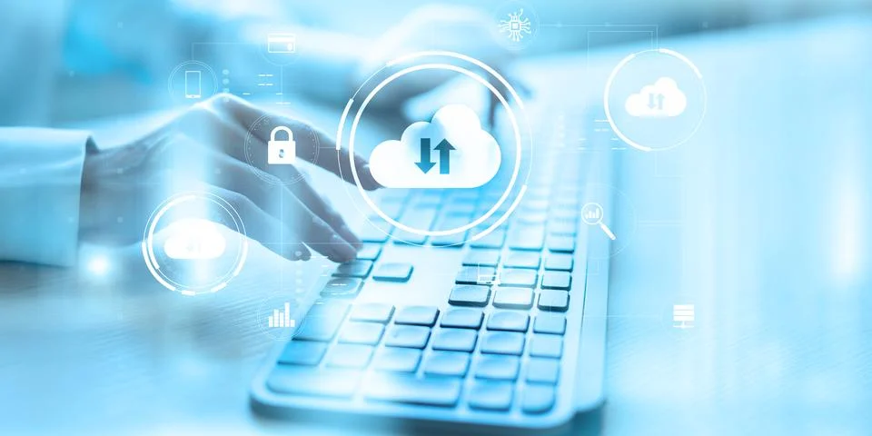 Cloud Computing and Secure Data Storage in Digital Environment. Stock Photos