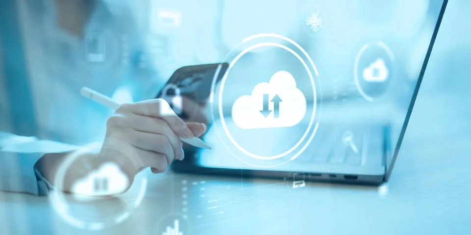 Cloud Computing and Secure Data Storage in Digital Environment. 스톡 사진