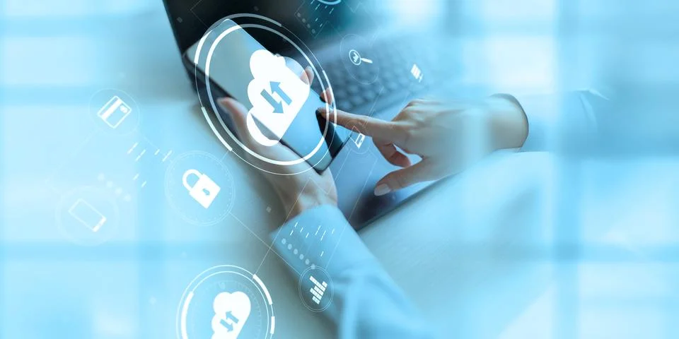 Cloud Computing and Secure Data Storage in Digital Environment. Foto stock