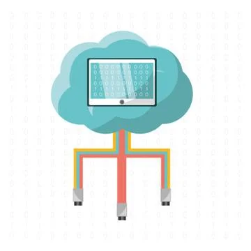 Cloud computing and share information Stock Illustration