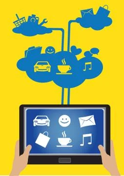 Cloud Computing and Sharing Technology 스톡 일러스트