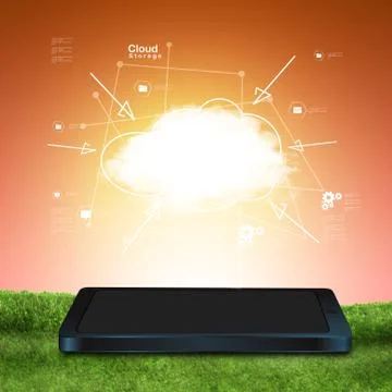 Cloud computing and smart phone 库存插图
