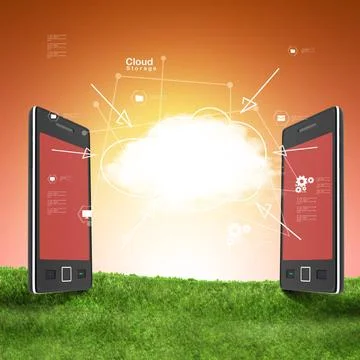 Cloud computing and smart phone Cloud computing and smart phone Copyright:... Foto stock