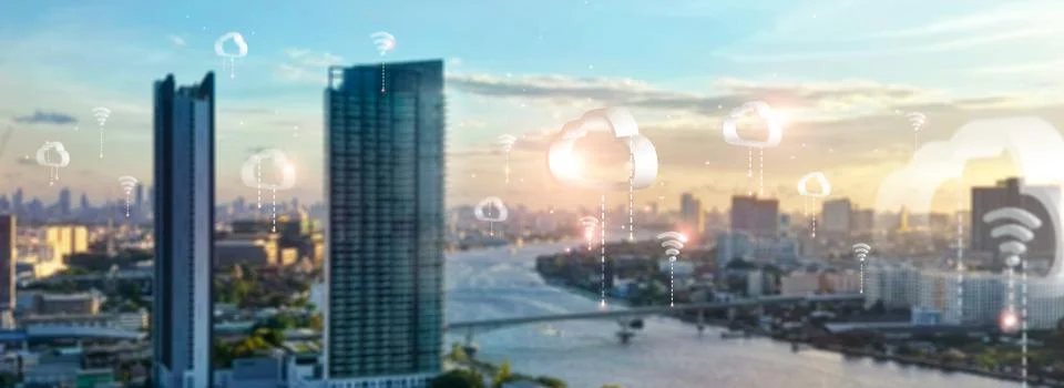 Cloud computing and social network, cloud computing icon and wireless connect Foto stock