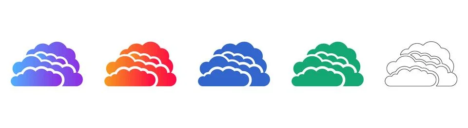 Cloud Computing and Storage Icons Stock Illustration