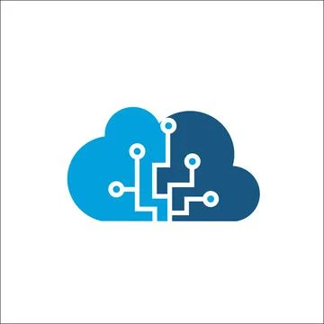Cloud computing and storage vector logo. Technology design template. Stock Illustration