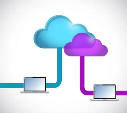 Cloud computing and tablet connection illustration Stock Illustration