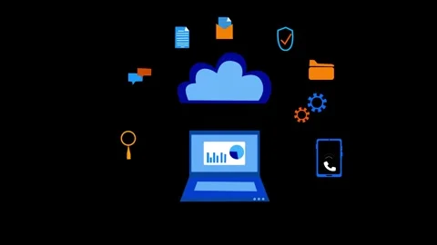Cloud Computing and Technology Animation Видео 315187692