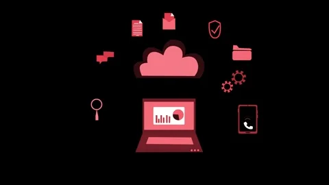 Cloud Computing and Technology Animation Stock Footage 315187701