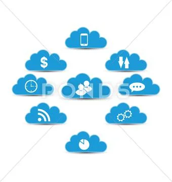 Cloud computing and technology, infographic design elements Stock Illustrationen